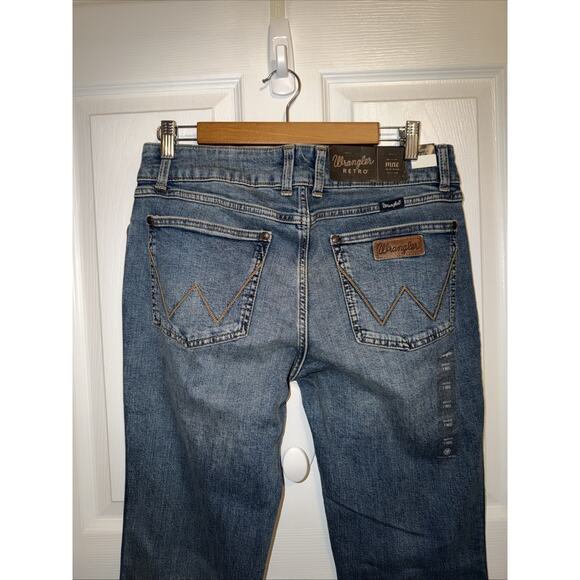 NEW Wrangler Retro Mae Jeans Women Sz 7 R Blue Boot Cut Mid Rise Stretch Western - Picture 4 of 9